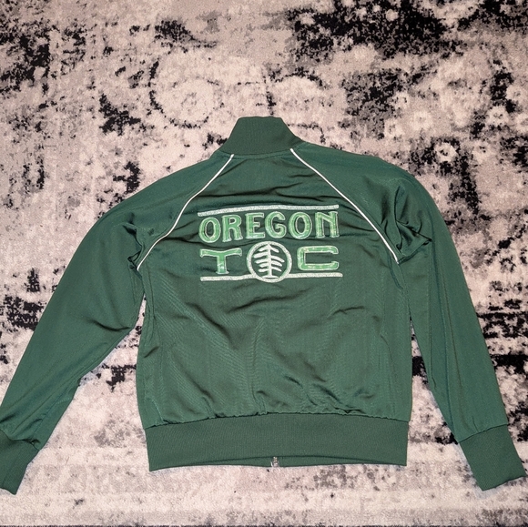 Nike Vintage Full-Zip Track Jacket Oregon Forest Green White Tree Graphic Medium - Picture 2 of 6